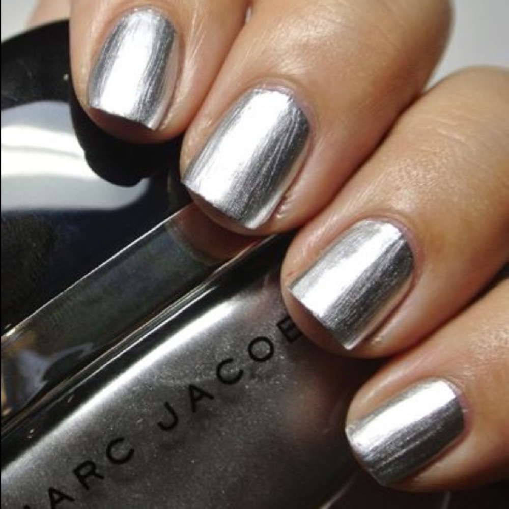 Silver metallic nail polish